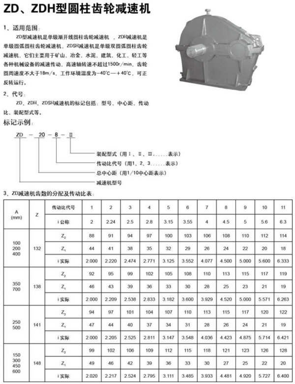 ZD、ZDH型圆柱齿轮减速机95